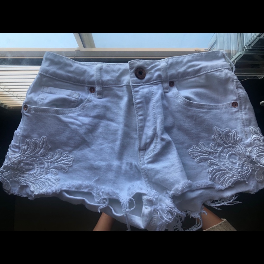 High Rise White Jean Shorts PACSUN (3)